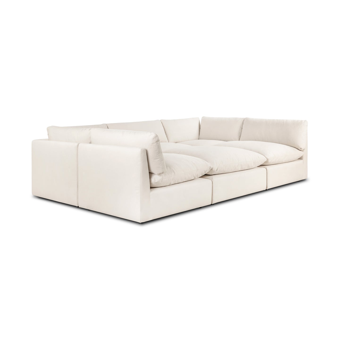Davos 122" Modular 6-Piece Pit Lounge Sectional | Linen White
