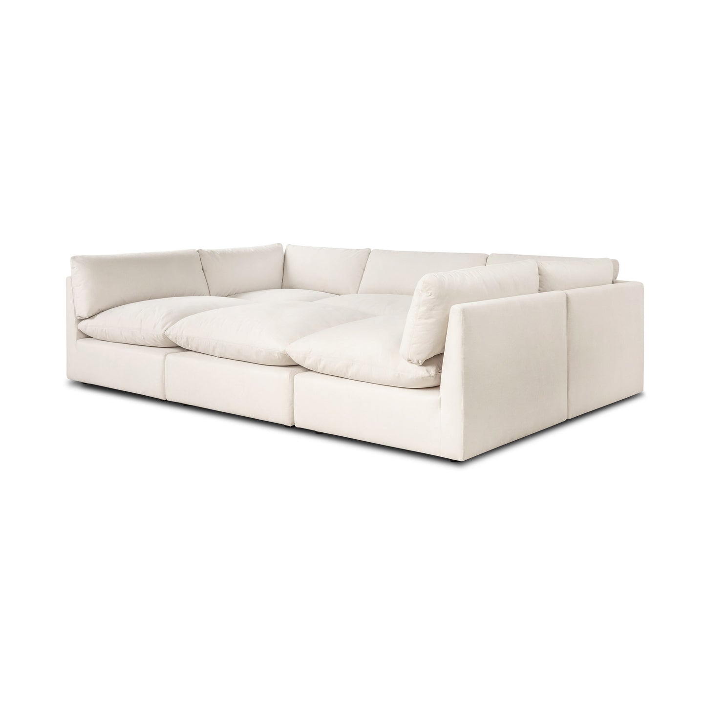 Davos 122" Modular 6-Piece Pit Lounge Sectional | Linen White