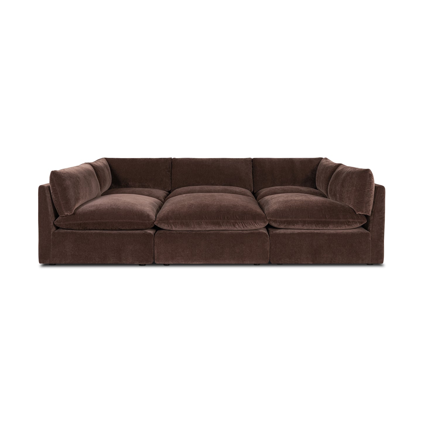 Davos 122" Modular 6-Piece Pit Lounge Sectional | Sable Brown