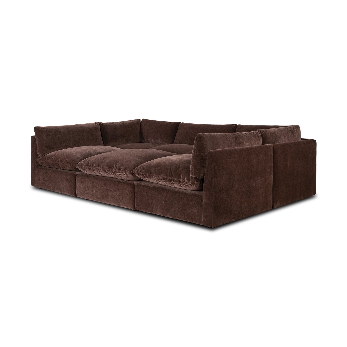 Davos 122" Modular 6-Piece Pit Lounge Sectional | Sable Brown