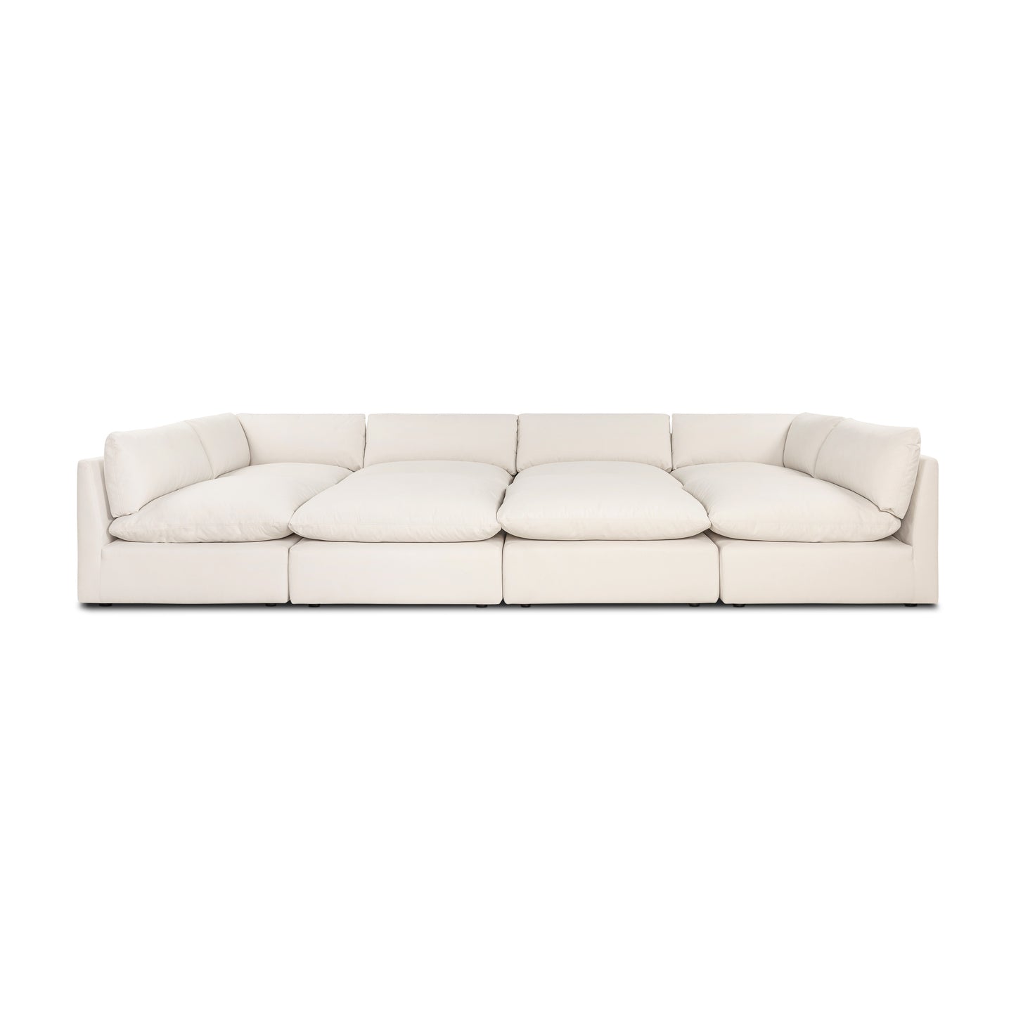 Davos 162" Modular 8-Piece Pit Lounge Sectional | Linen White