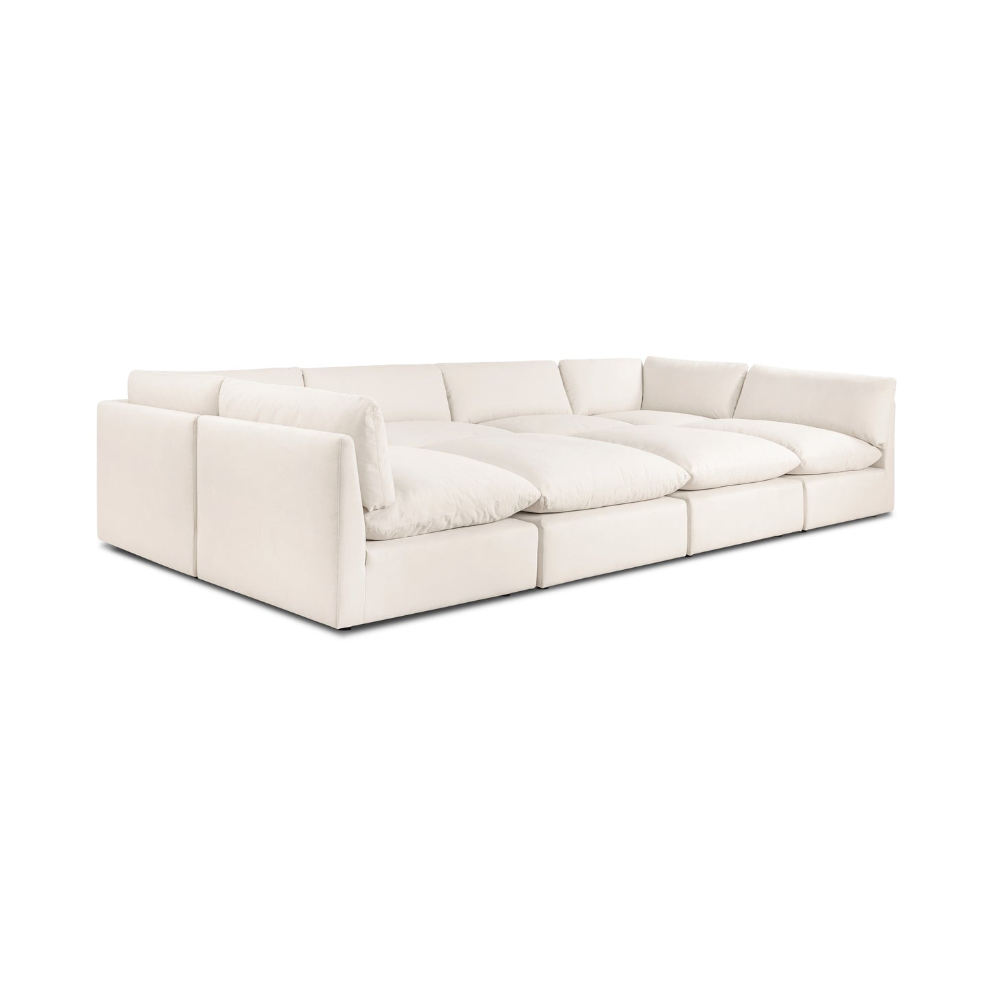 Davos 162" Modular 8-Piece Pit Lounge Sectional | Linen White