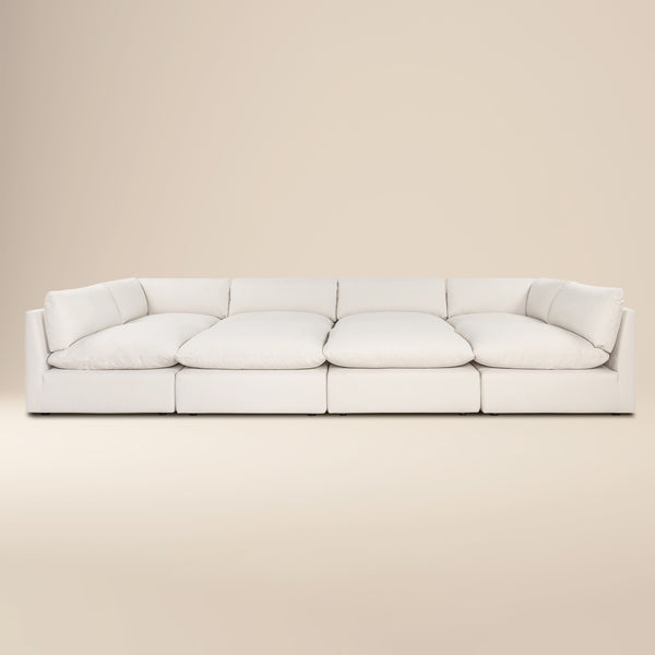 Davos 162" Modular 8-Piece Pit Lounge Sectional | Linen White