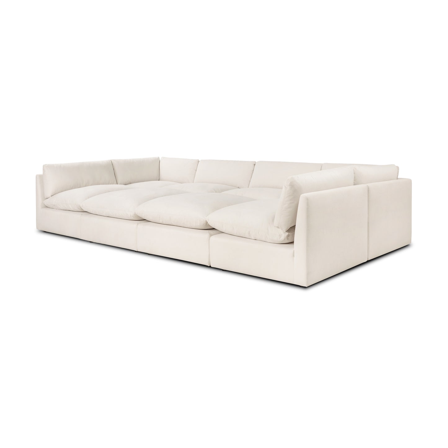 Davos 162" Modular 8-Piece Pit Lounge Sectional | Linen White