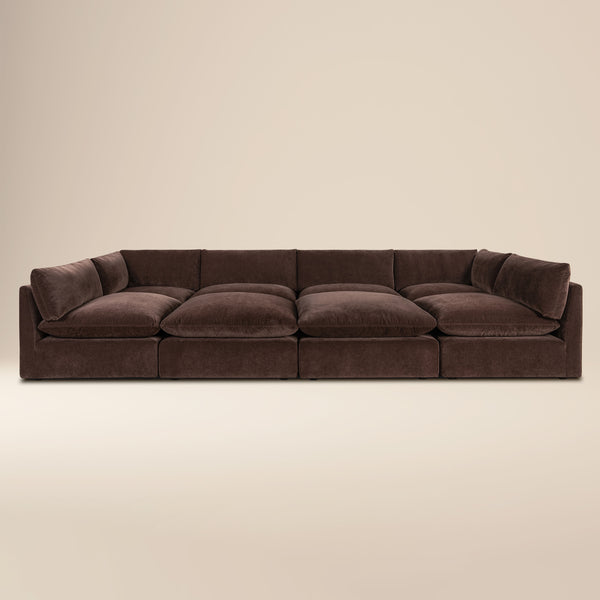 Davos 162" Modular 8-Piece Pit Lounge Sectional | Sable Brown