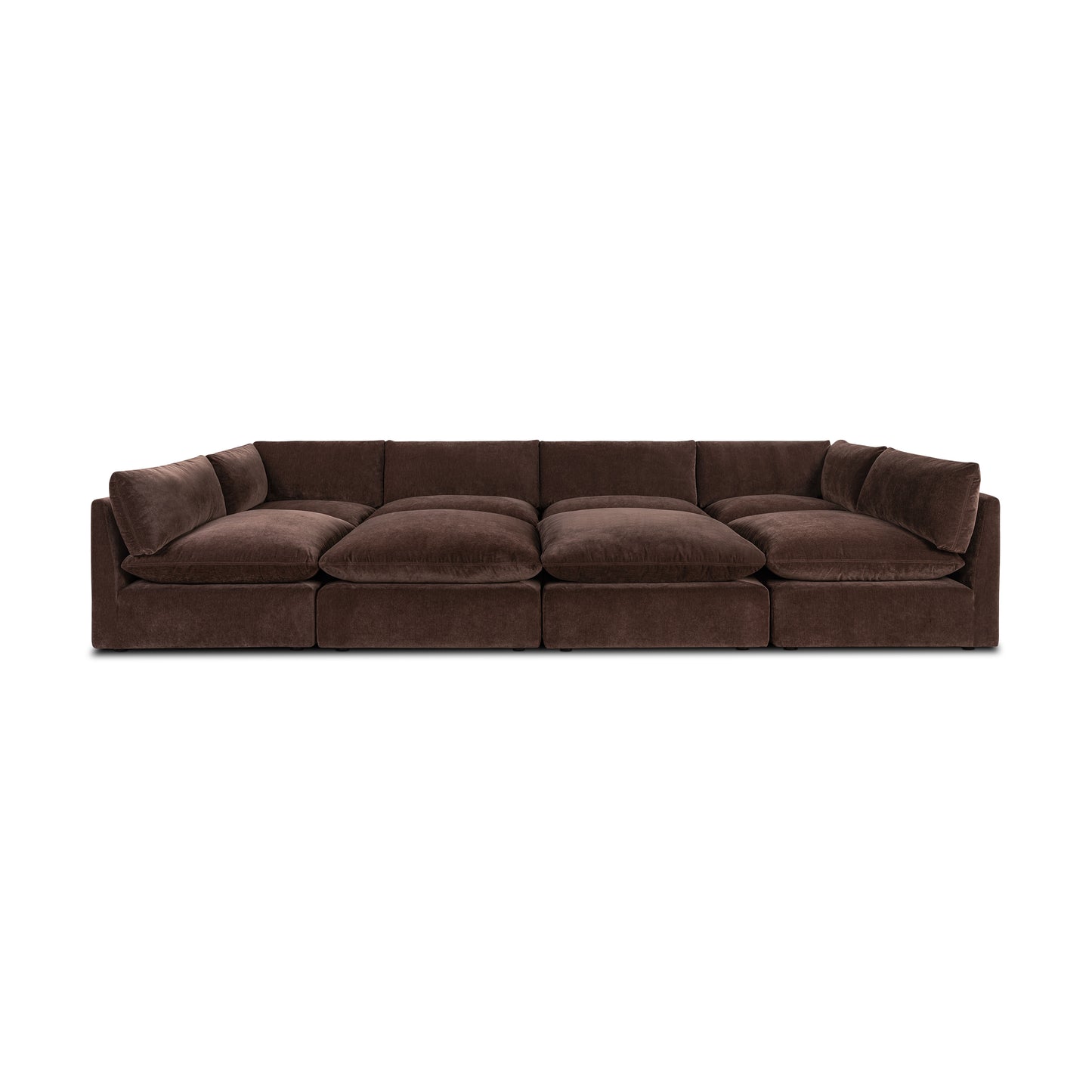 Davos 162" Modular 8-Piece Pit Lounge Sectional | Sable Brown