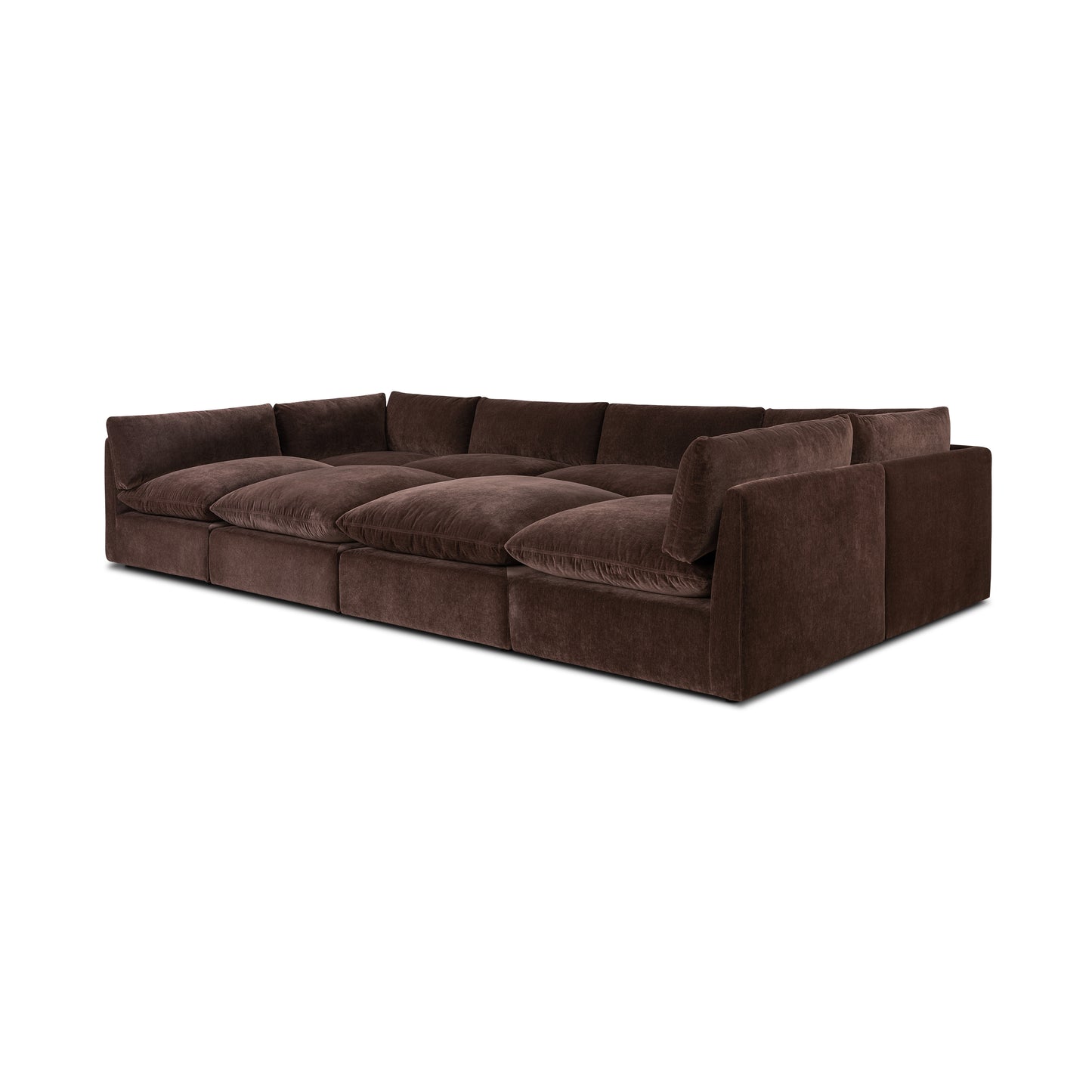Davos 162" Modular 8-Piece Pit Lounge Sectional | Sable Brown