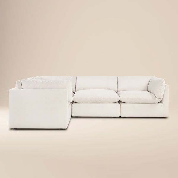 Davos 122" Modular 4-Piece L-Shaped Sectional | Linen White