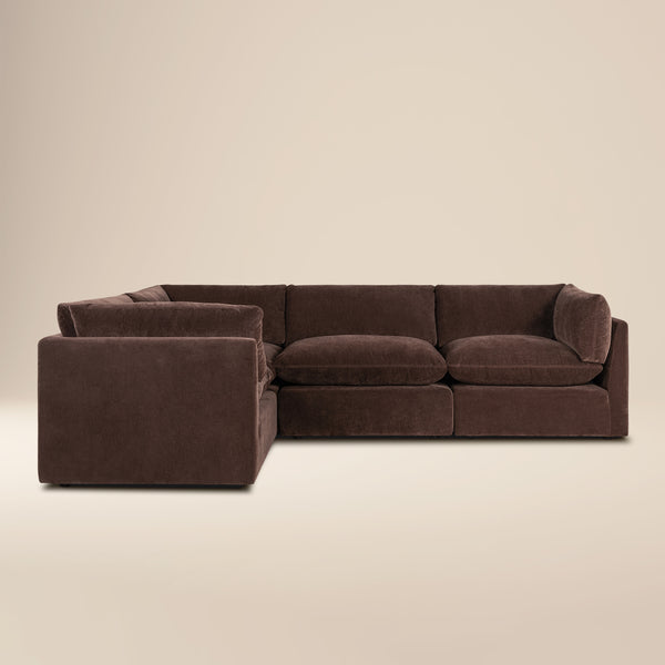 Davos 122" Modular 4-Piece L-Shaped Sectional | Sable Brown
