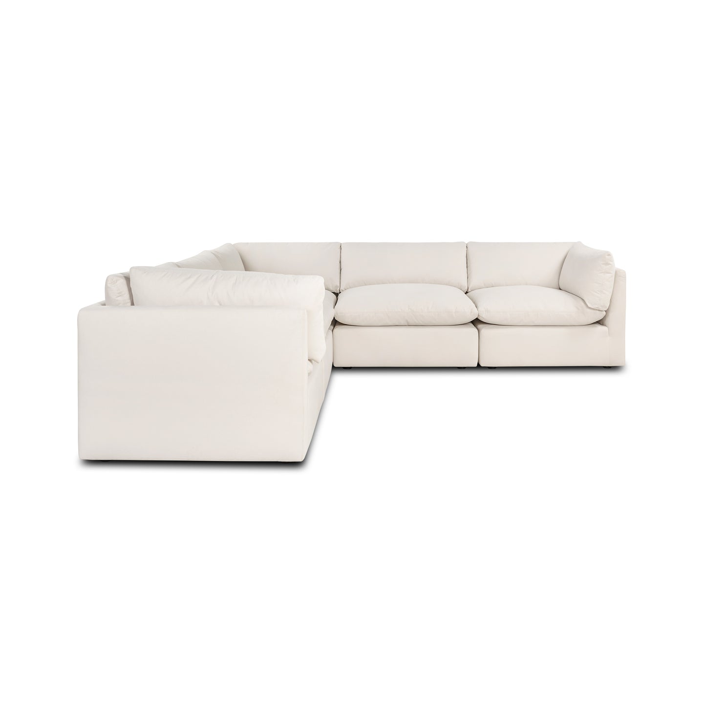 Davos 122" Modular 5-Piece L-Shaped Corner Sectional | Linen White