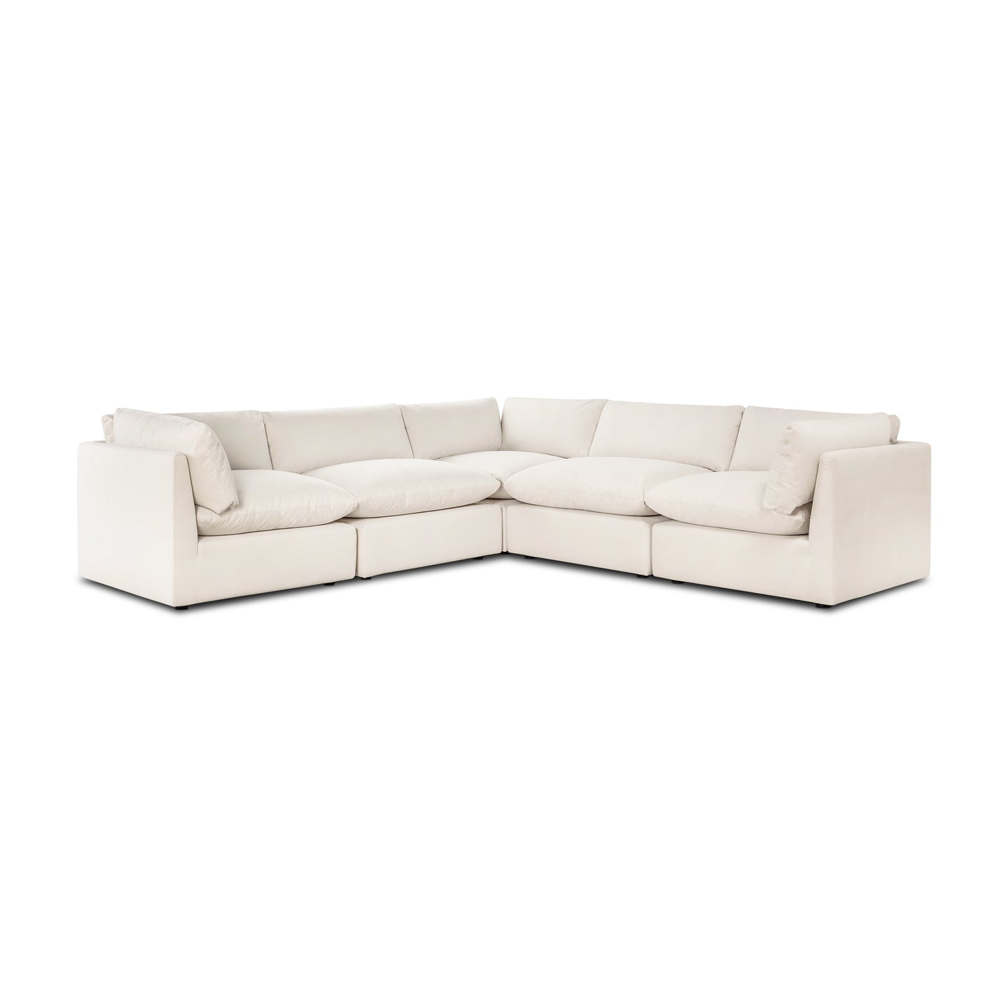 Davos 122" Modular 5-Piece L-Shaped Corner Sectional | Linen White