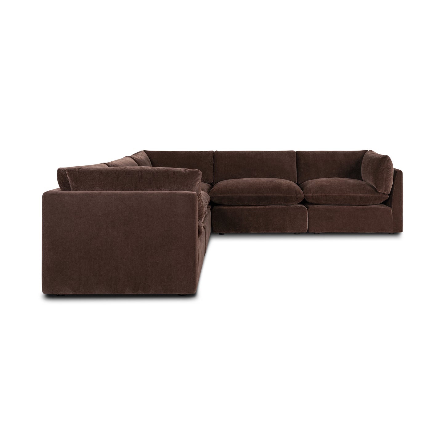Davos 122" Modular 5-Piece L-Shaped Corner Sectional | Sable Brown
