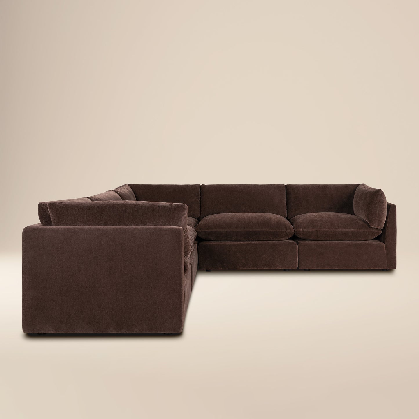 Davos 122" Modular 5-Piece L-Shaped Corner Sectional | Sable Brown