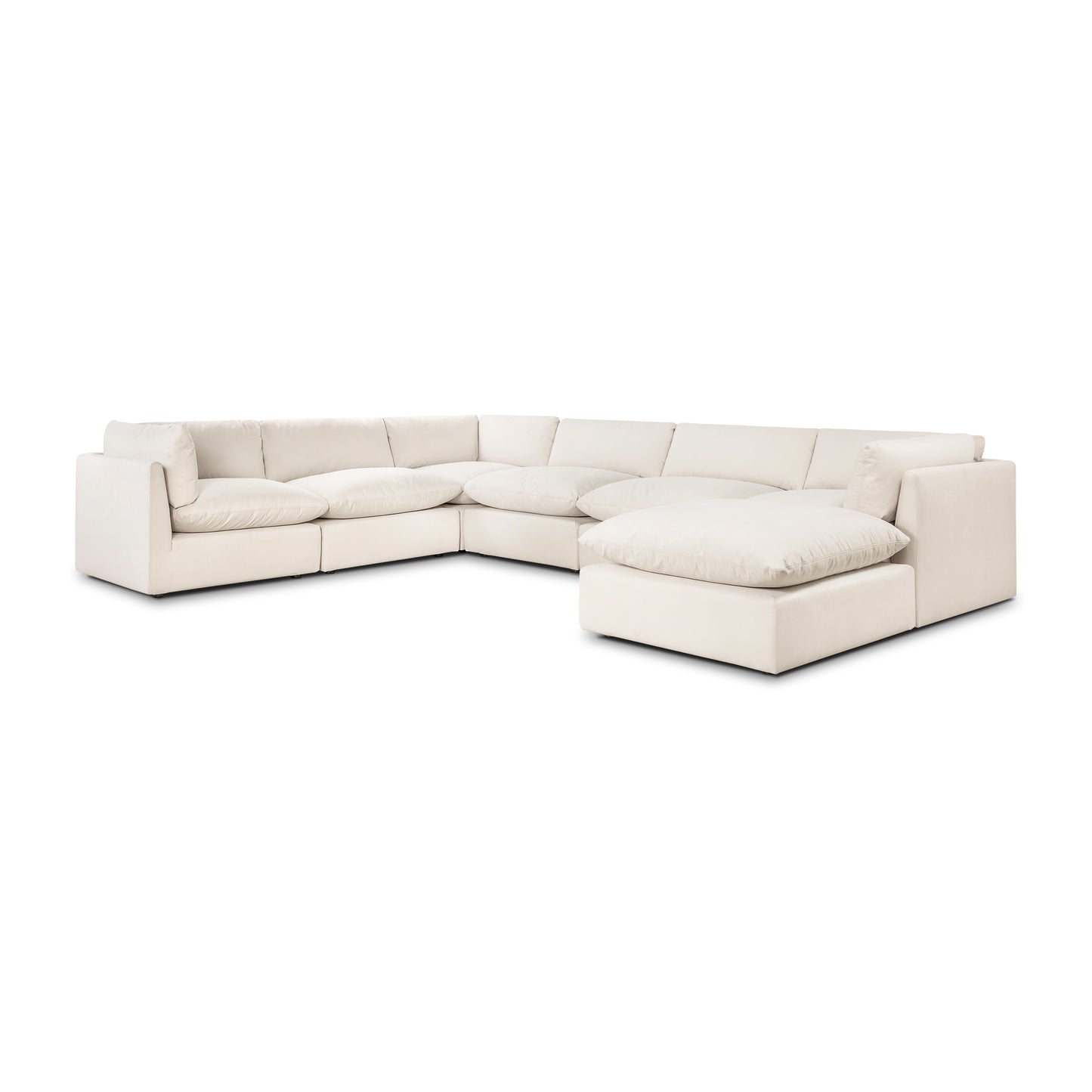 Davos 162" Modular 7-Piece L-Shaped Sectional with Chaise | Linen White