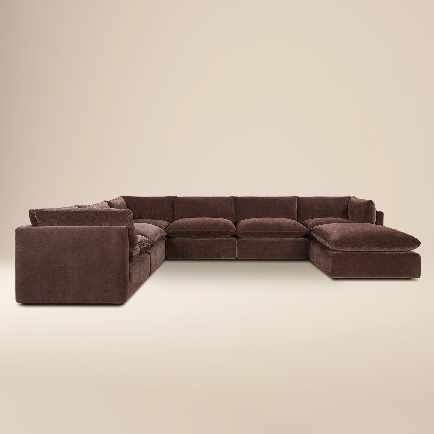 Davos 162" Modular 7-Piece L-Shaped Sectional with Chaise | Sable Brown
