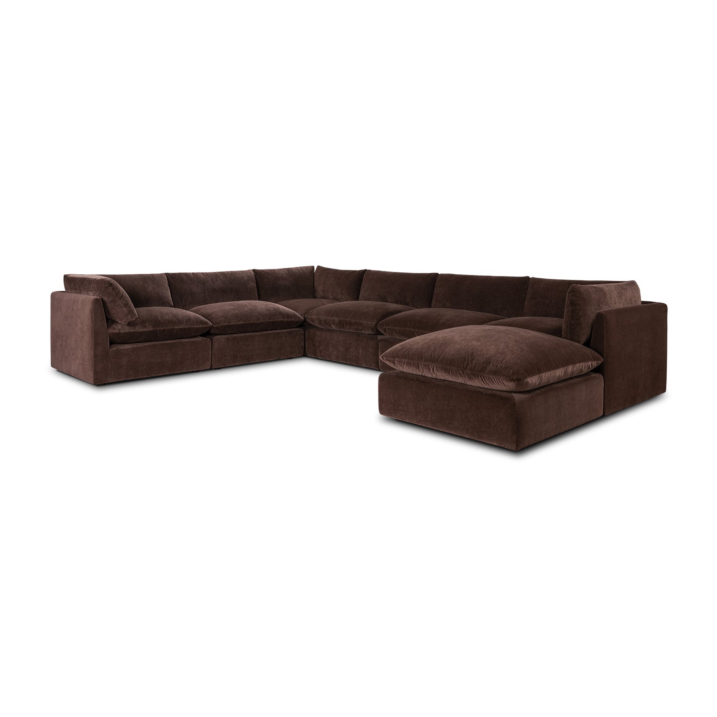 Davos 162" Modular 7-Piece L-Shaped Sectional with Chaise | Sable Brown