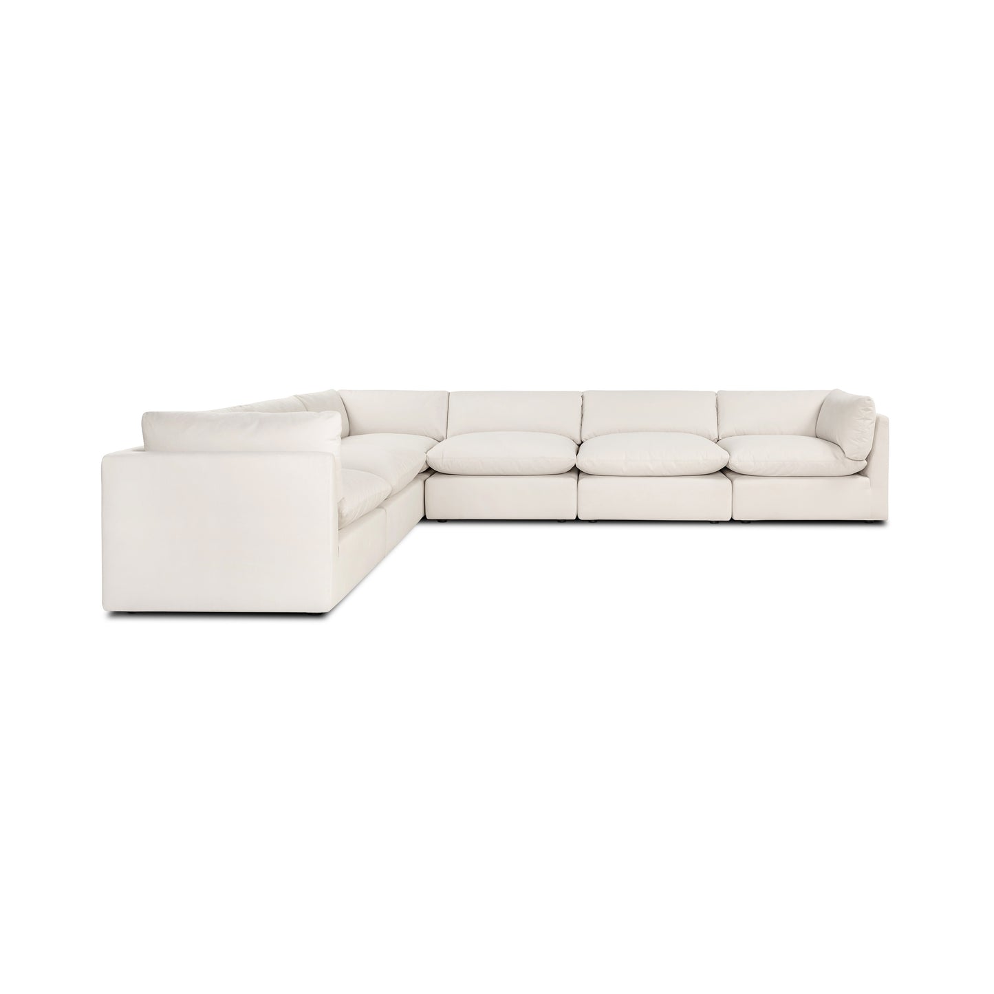 Davos 162" Modular 6-Piece L-Shaped Sectional | Linen White