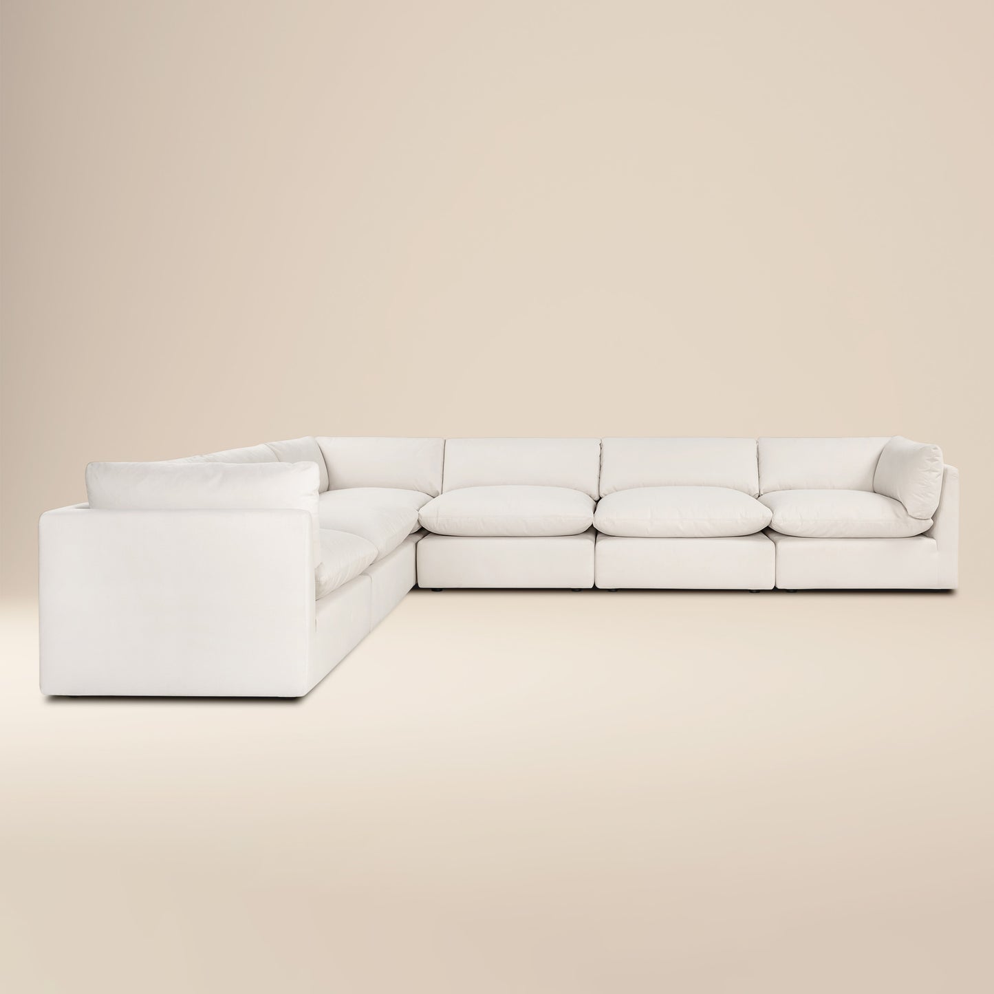 Davos 162" Modular 6-Piece L-Shaped Sectional | Linen White