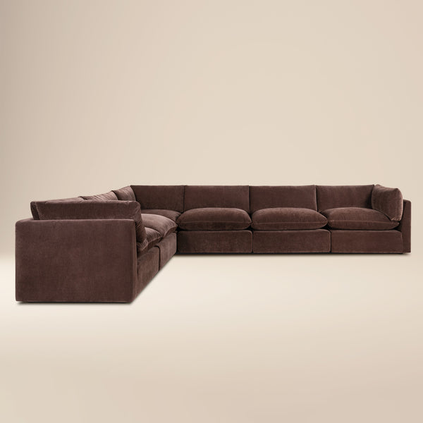 Davos 162" Modular 6-Piece L-Shaped Sectional | Sable Brown