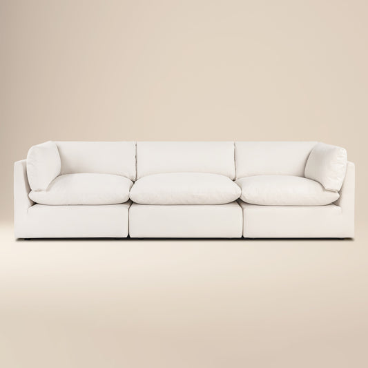 Davos 122" Modular 3-Piece Sofa | Linen White