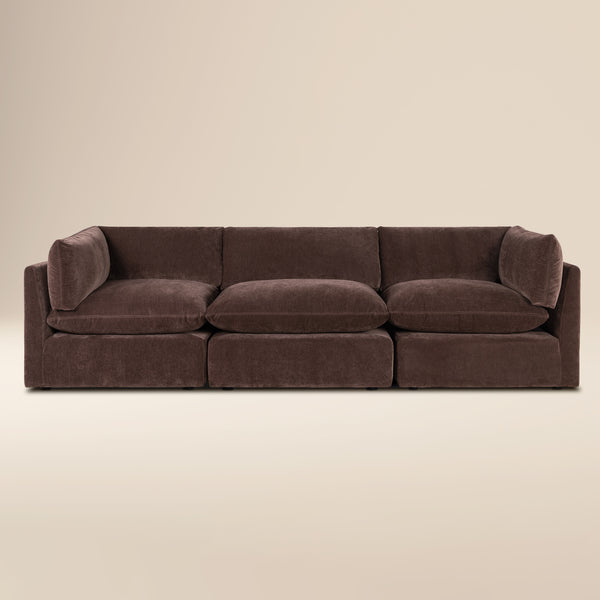 Davos 122" Modular 3-Piece Sofa | Sable Brown