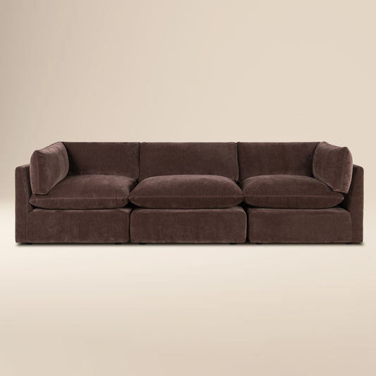 Davos 122" Modular 3-Piece Sofa | Sable Brown