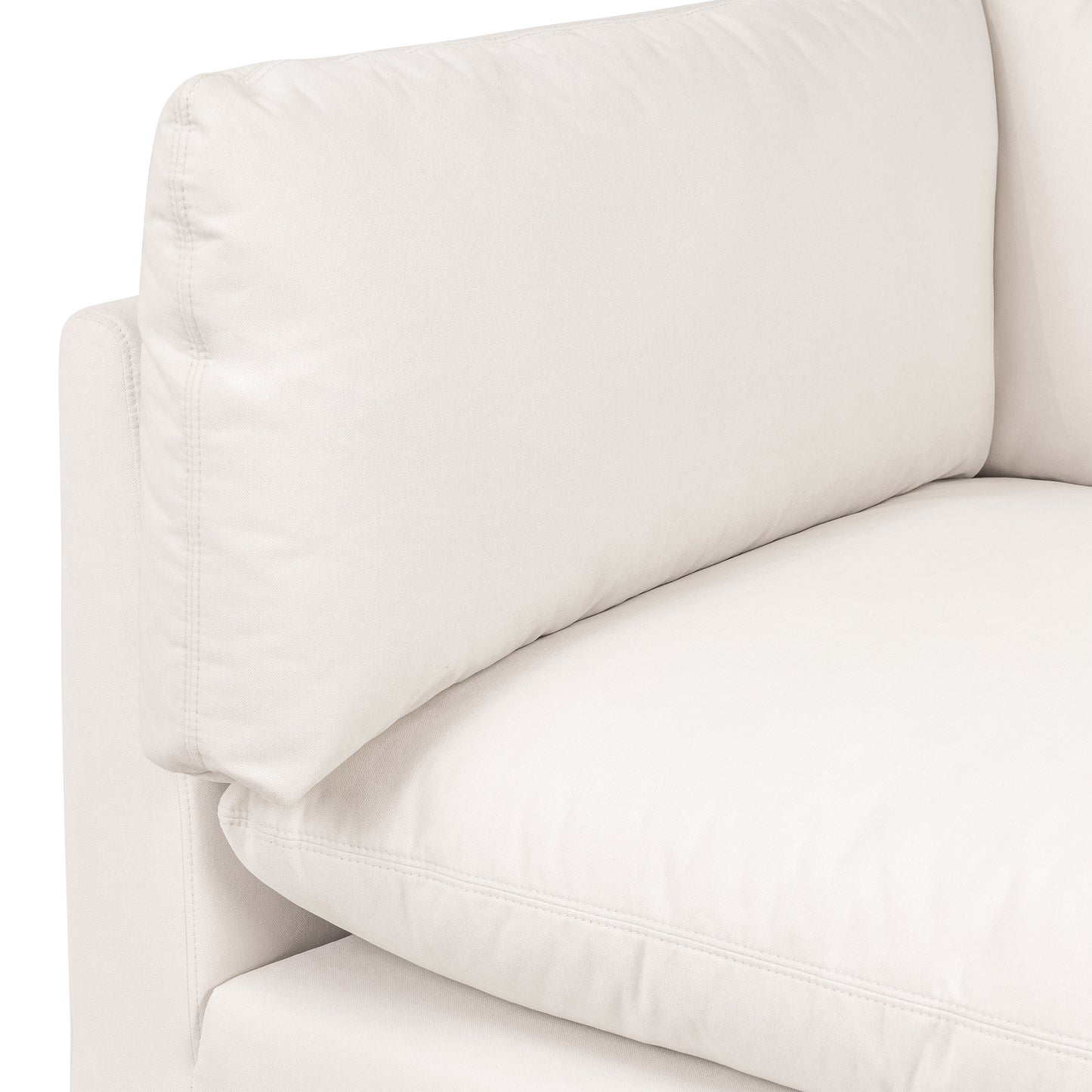 Davos 122" Modular 4-Piece L-Shaped Sectional with Reversible Ottoman | Linen White
