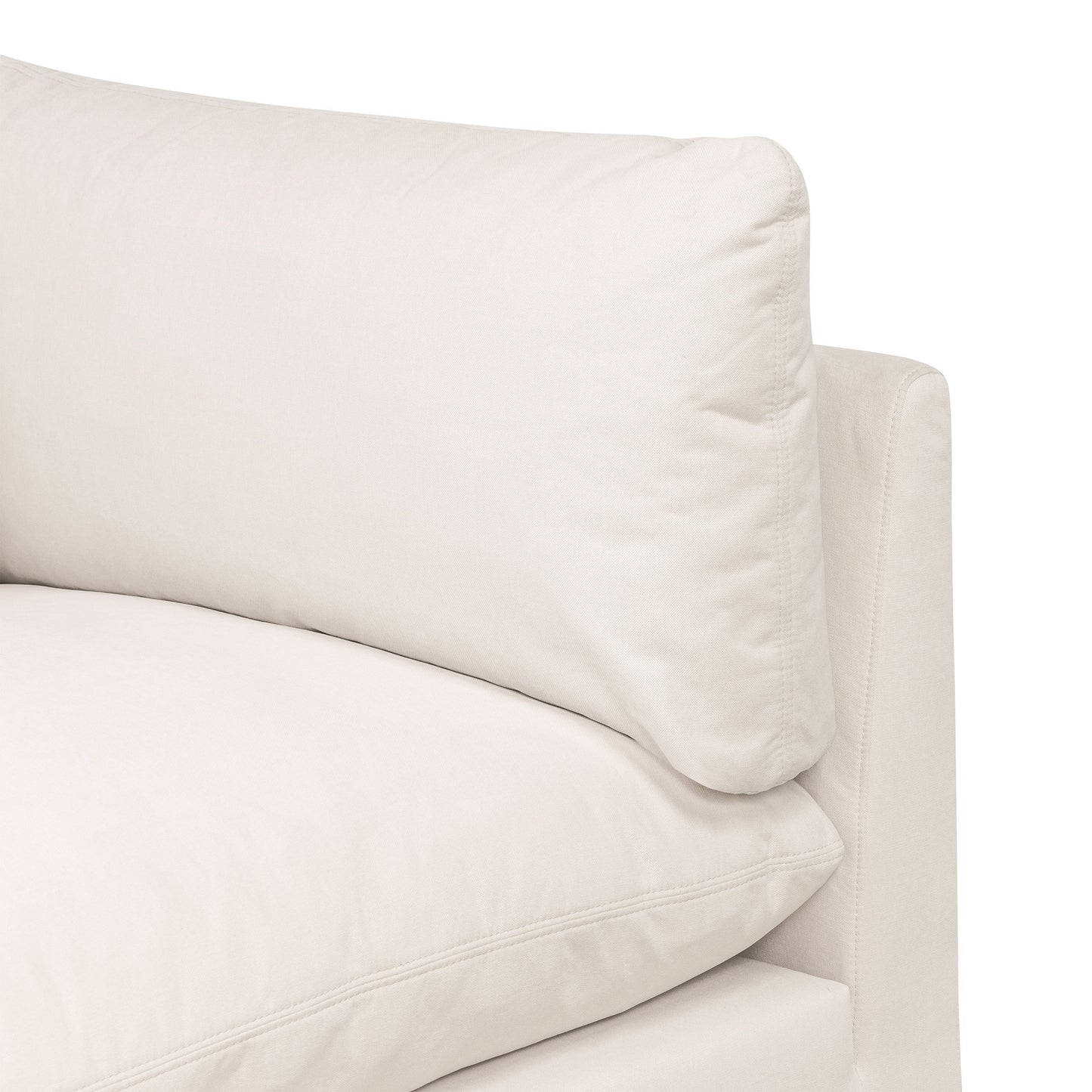 Davos 122" Modular 4-Piece L-Shaped Sectional with Reversible Ottoman | Linen White