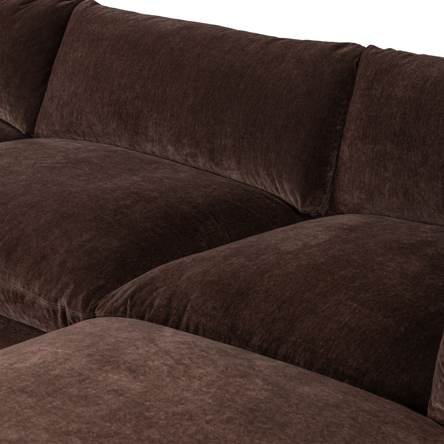 Davos 122" Modular 4-Piece L-Shaped Sectional with Reversible Ottoman | Sable Brown
