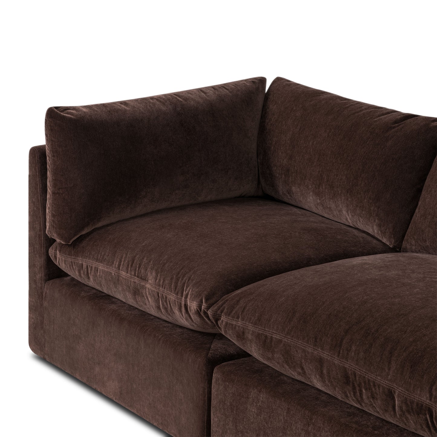 Davos 122" Modular 4-Piece L-Shaped Sectional with Reversible Ottoman | Sable Brown