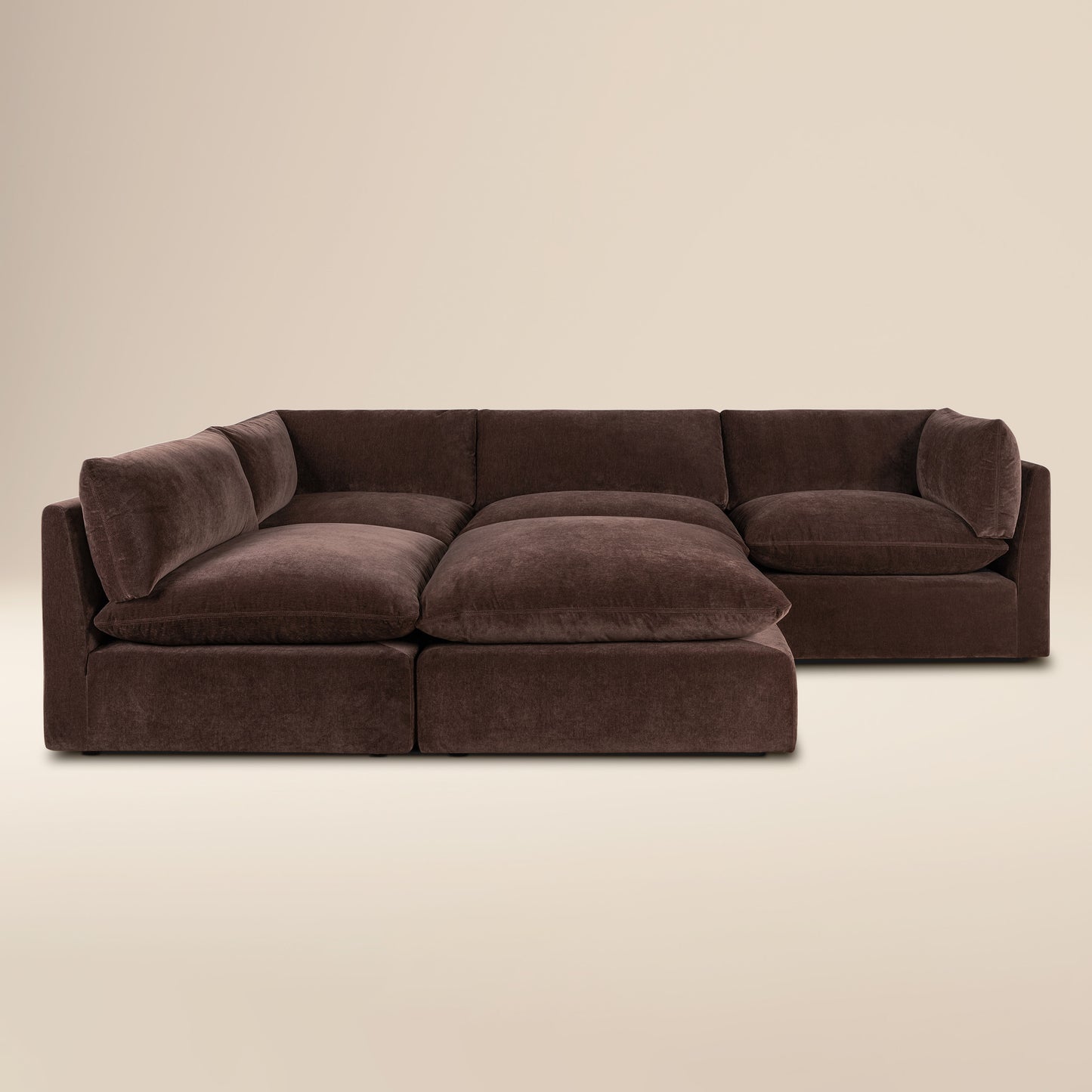 Davos 122" Modular 5-Piece Pit Lounge Sectional | Sable Brown