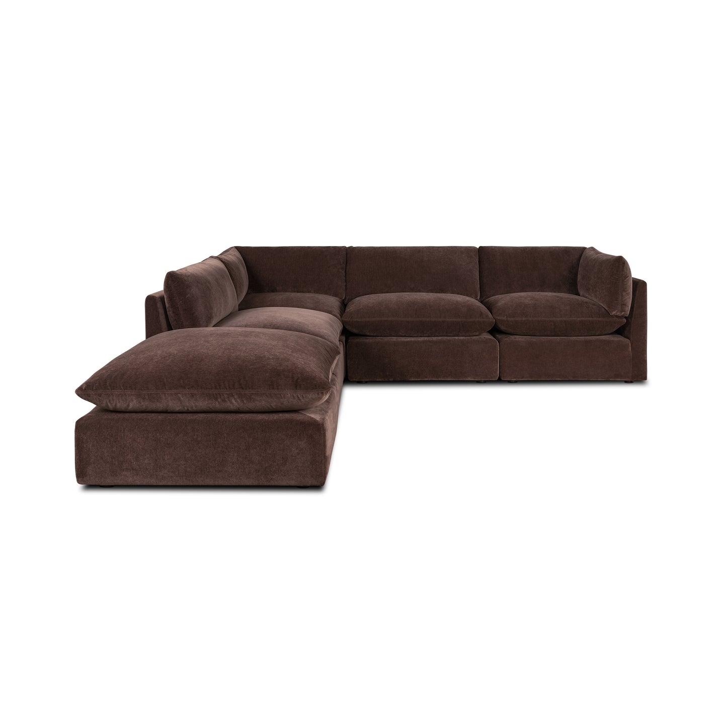 Davos 122" Modular 5-Piece L-Shaped Reversible Sectional | Sable Brown