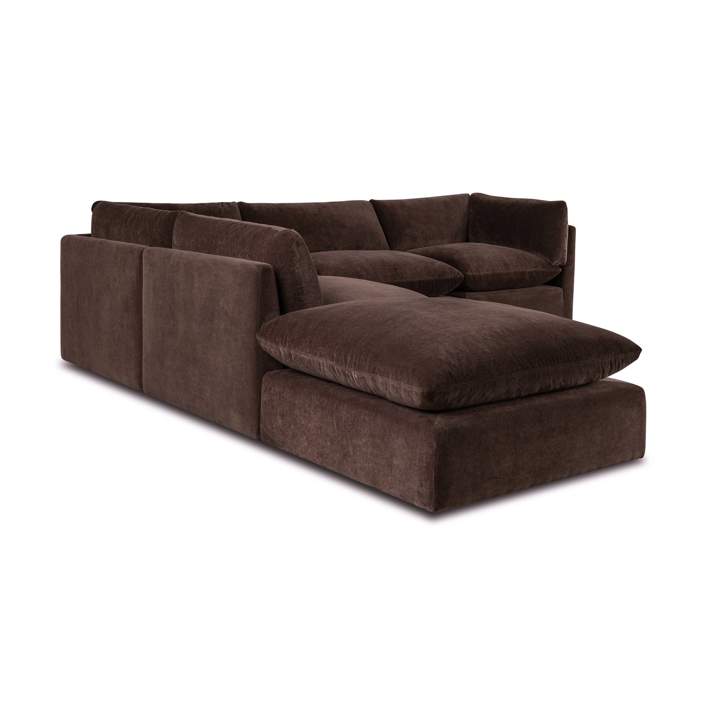 Davos 122" Modular 5-Piece L-Shaped Reversible Sectional | Sable Brown