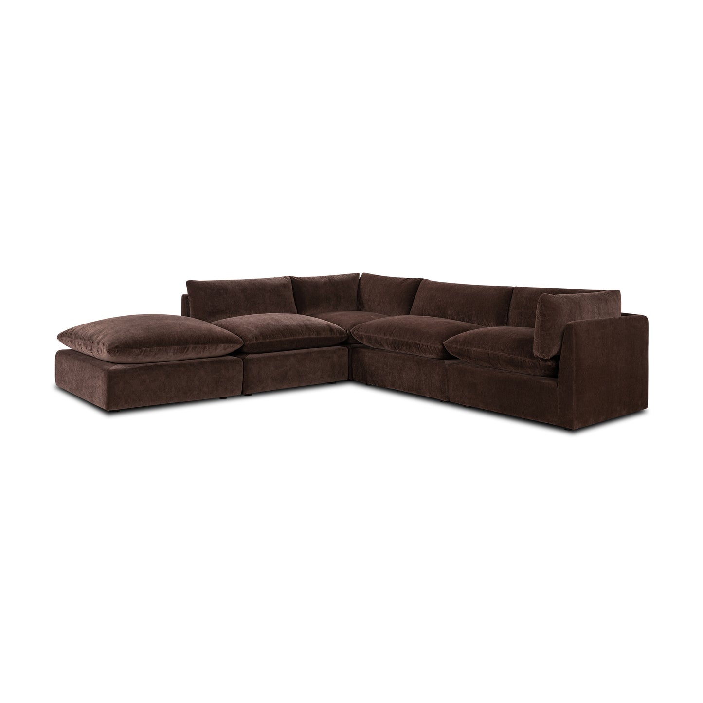 Davos 122" Modular 5-Piece L-Shaped Reversible Sectional | Sable Brown