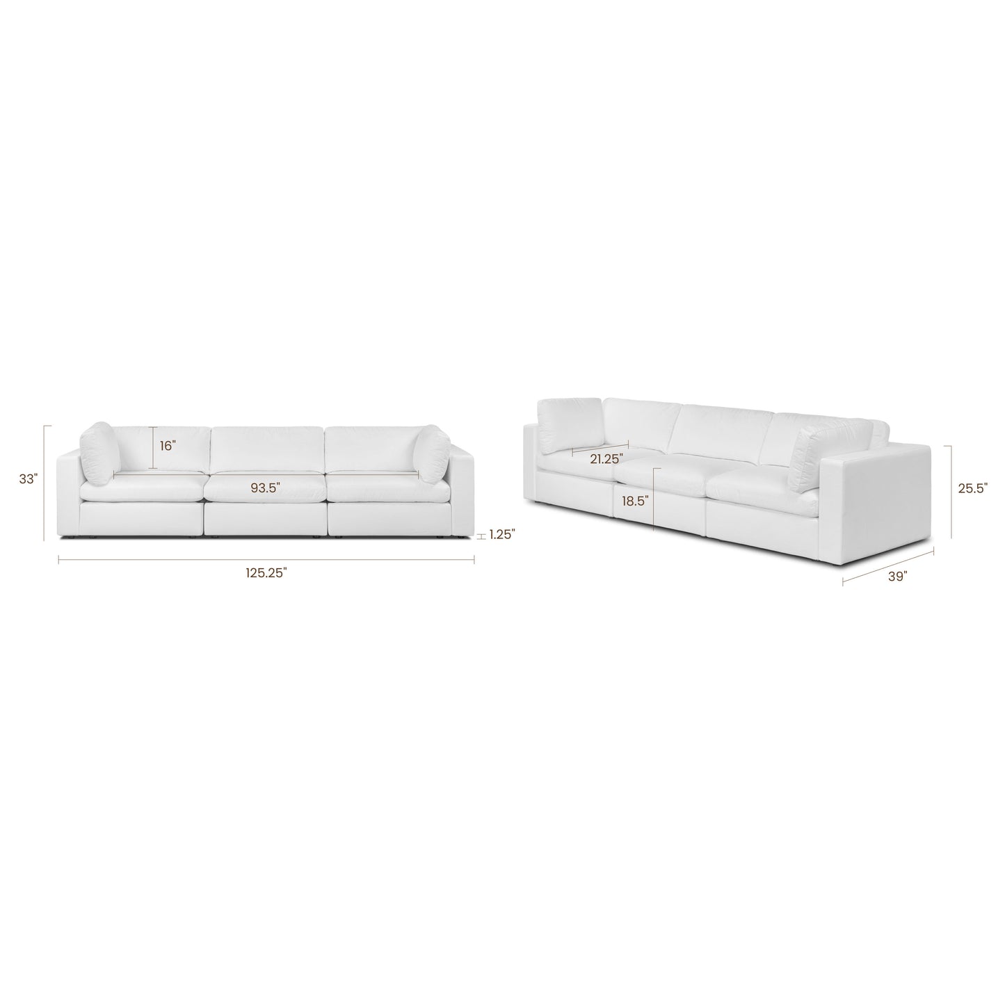 3-Seat Vari Modular Sofa | Cotton White