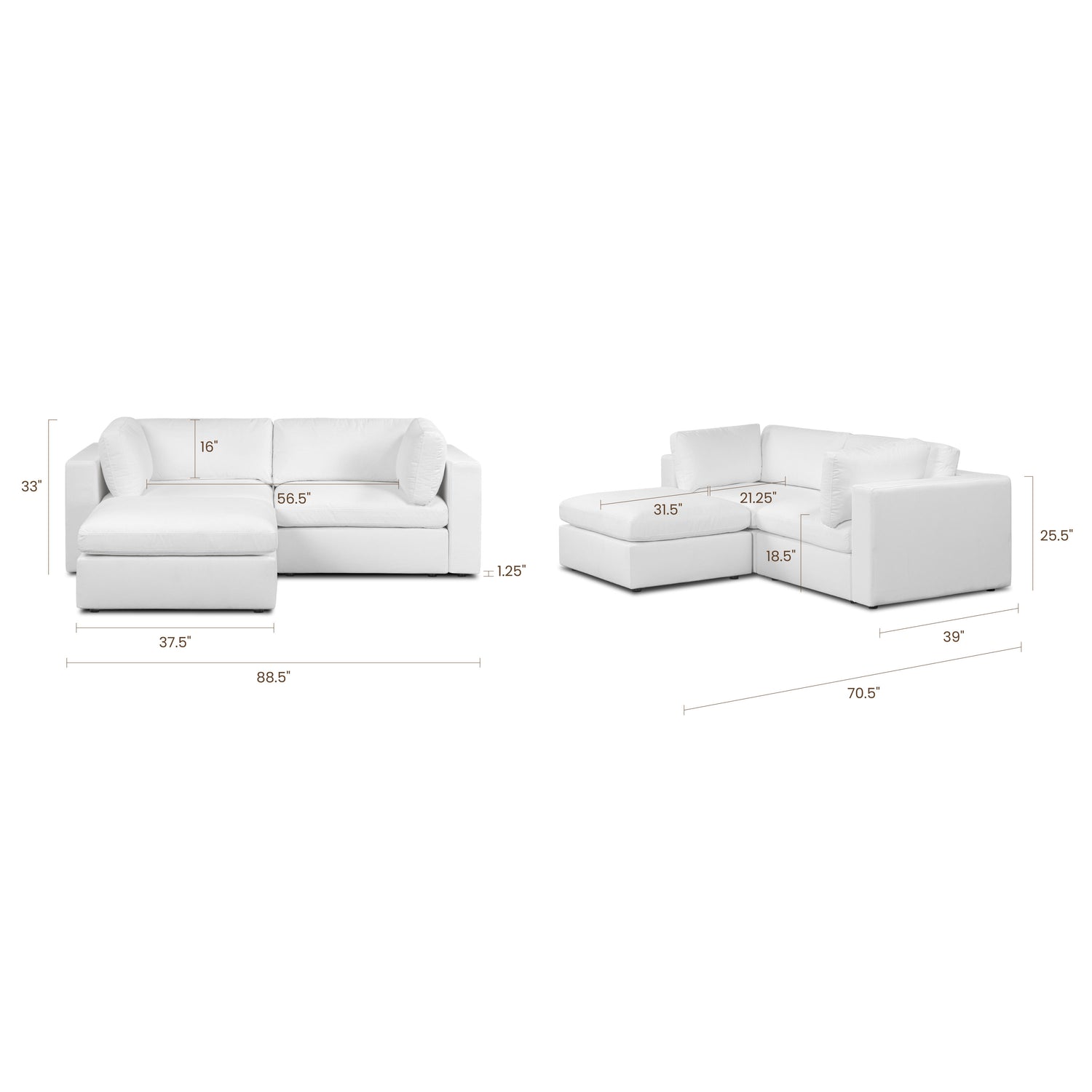 3-Seat Vari Modular Sectional | Cotton White 