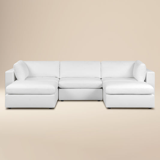 5-Seat Vari Modular Double Chaise Sectional | Cotton White