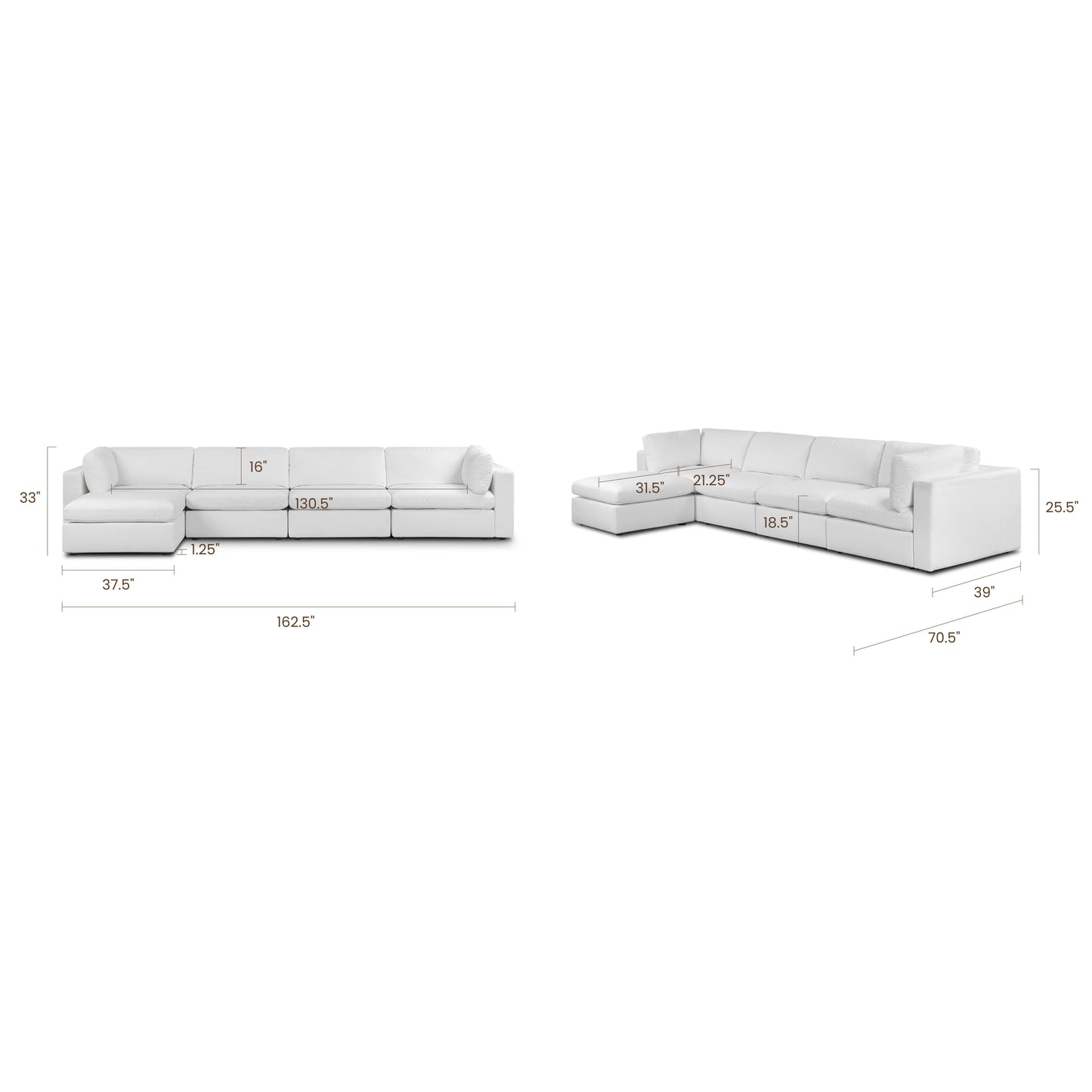 5-Seat Vari Modular Sectional | Cotton White