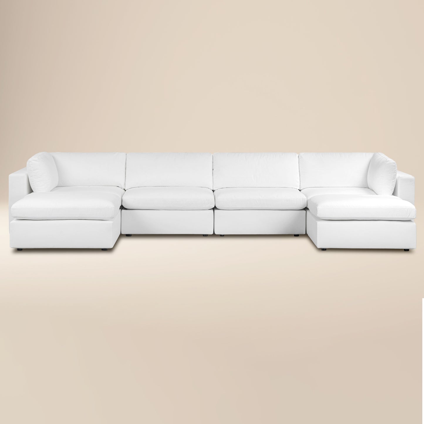 6-Seat Vari Modular Double Chaise Sectional | Cotton White