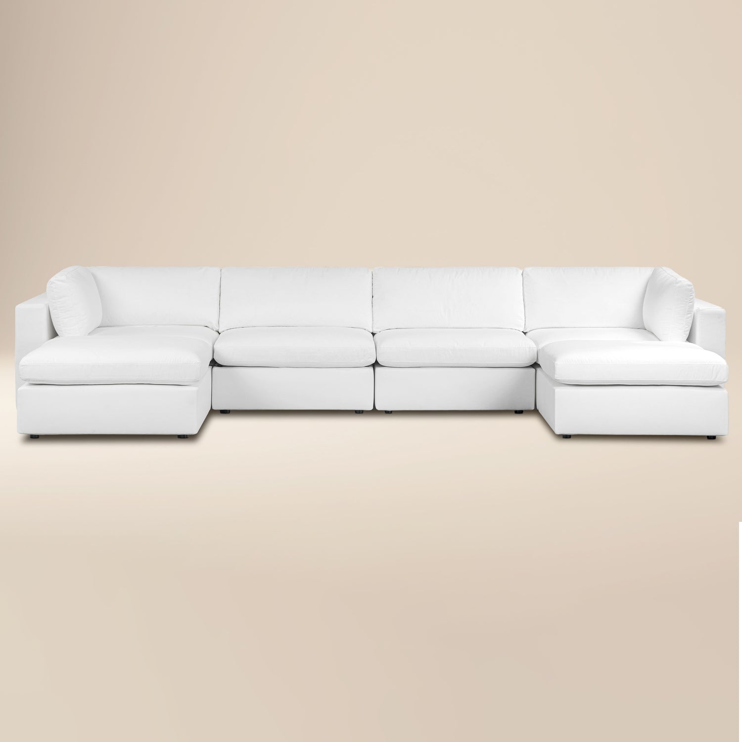 6-Seat Vari Modular Double Chaise Sectional | Cotton White 
