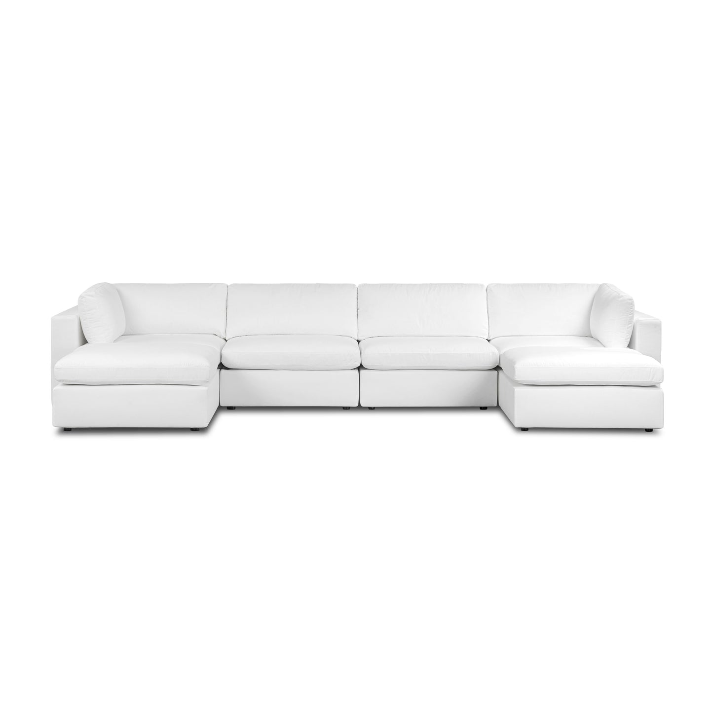 6-Seat Vari Modular Double Chaise Sectional | Cotton White