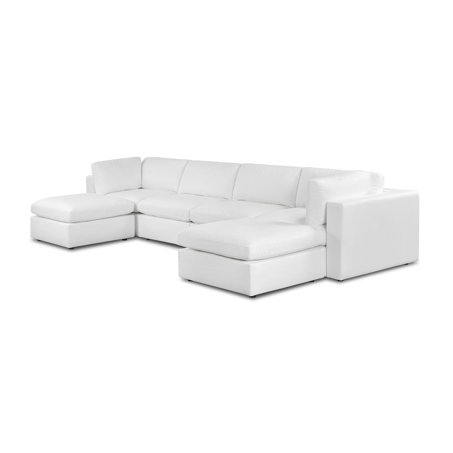 6-Seat Vari Modular Double Chaise Sectional | Cotton White 