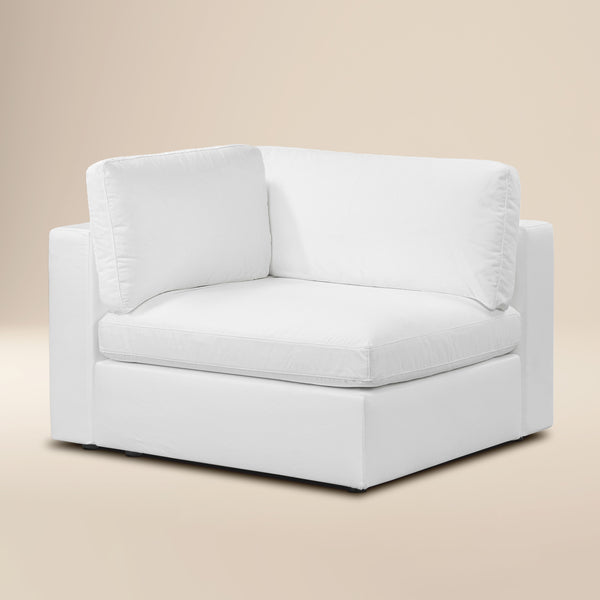 Vari Modular Left Arm Facing Corner + Arm Cushion | Cotton White