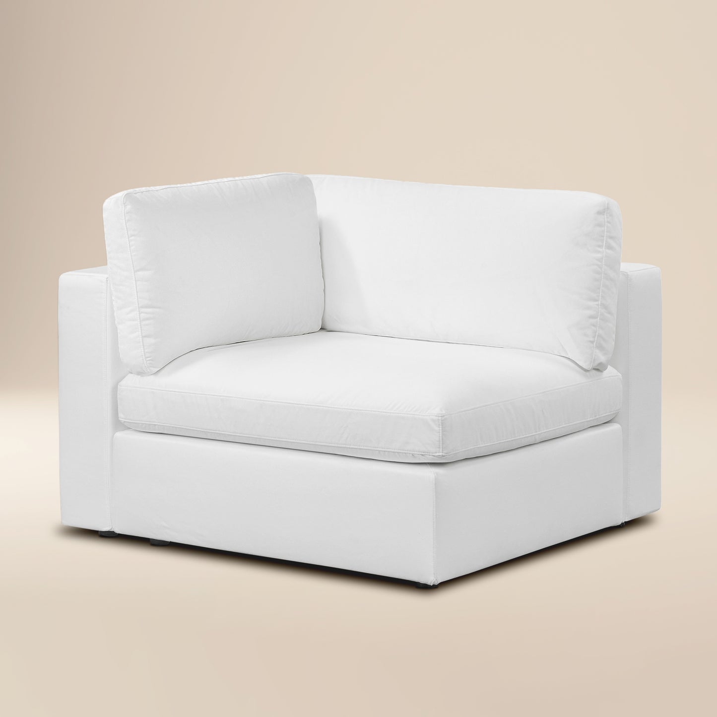 Vari Modular Left Arm Facing Corner + Arm Cushion | Cotton White