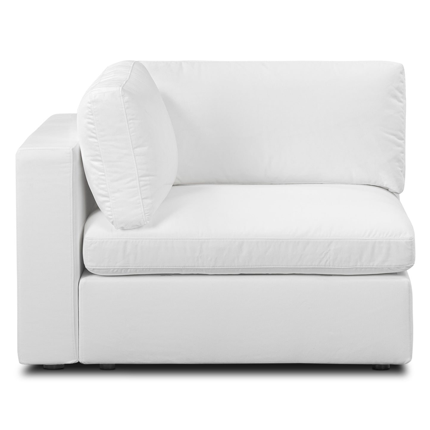Vari Modular Left Arm Facing Corner + Arm Cushion | Cotton White