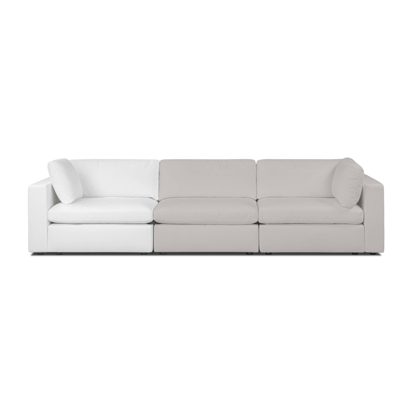 Vari Modular Left Arm Facing Corner + Toss Pillow | Cotton White