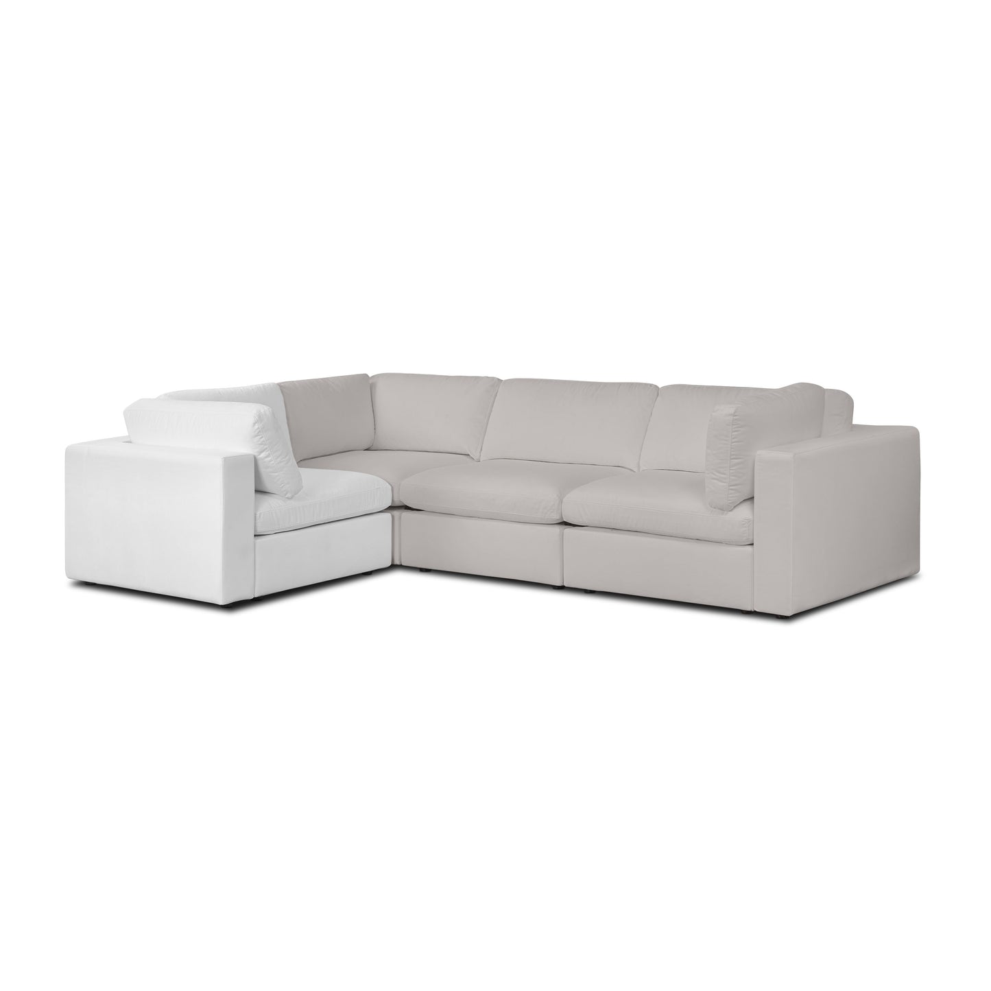 Vari Modular Left Arm Facing Corner + Arm Cushion | Cotton White