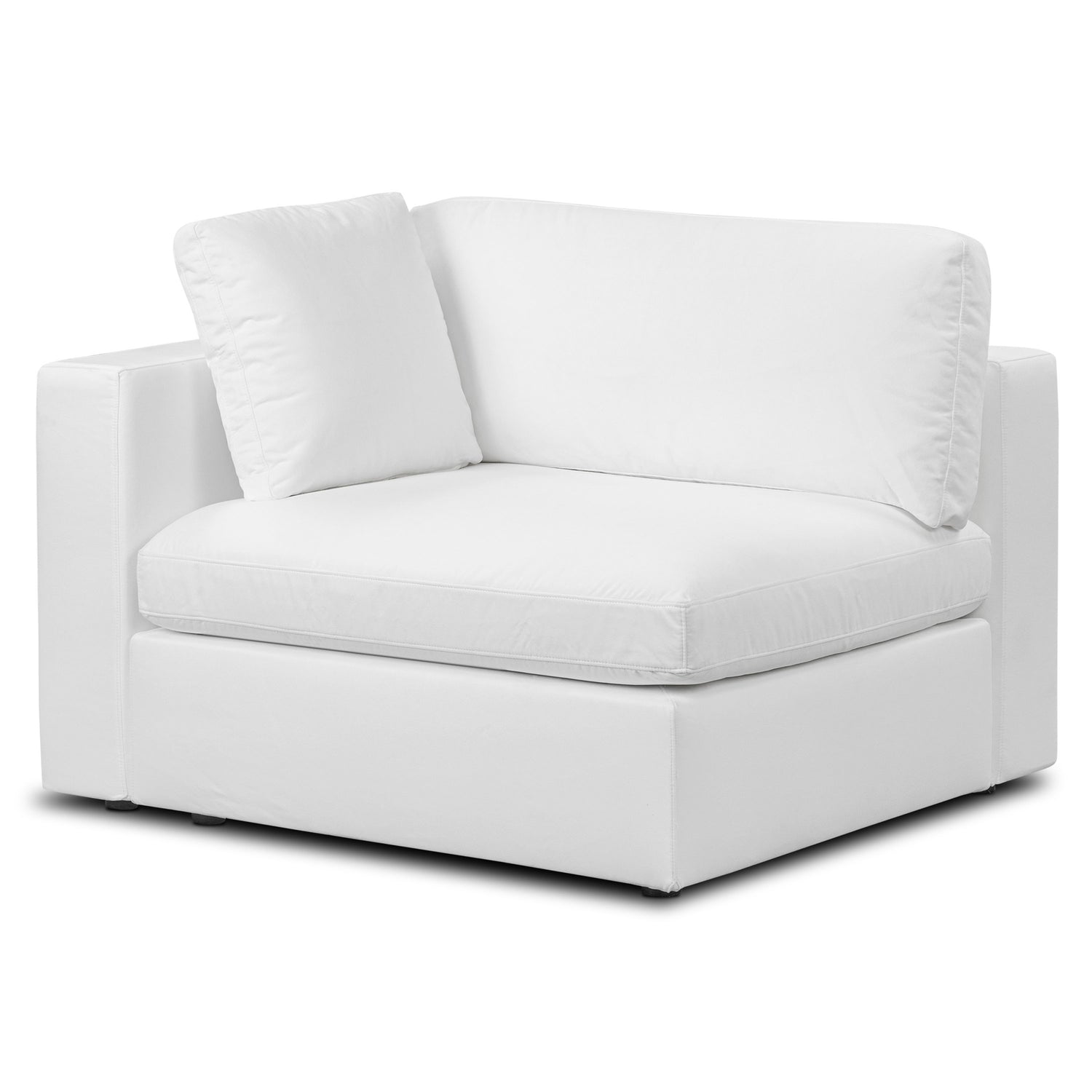 Vari Modular Left Arm Facing Corner + Toss Pillow | Cotton White 