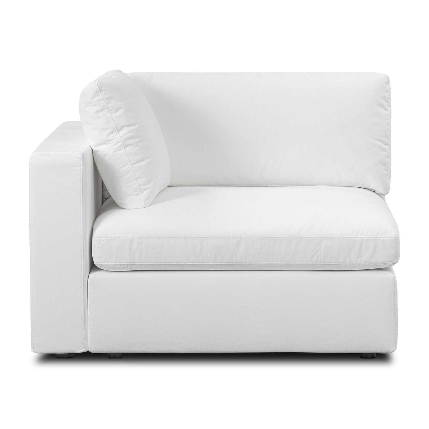 Vari Modular Left Arm Facing Corner + Toss Pillow | Cotton White