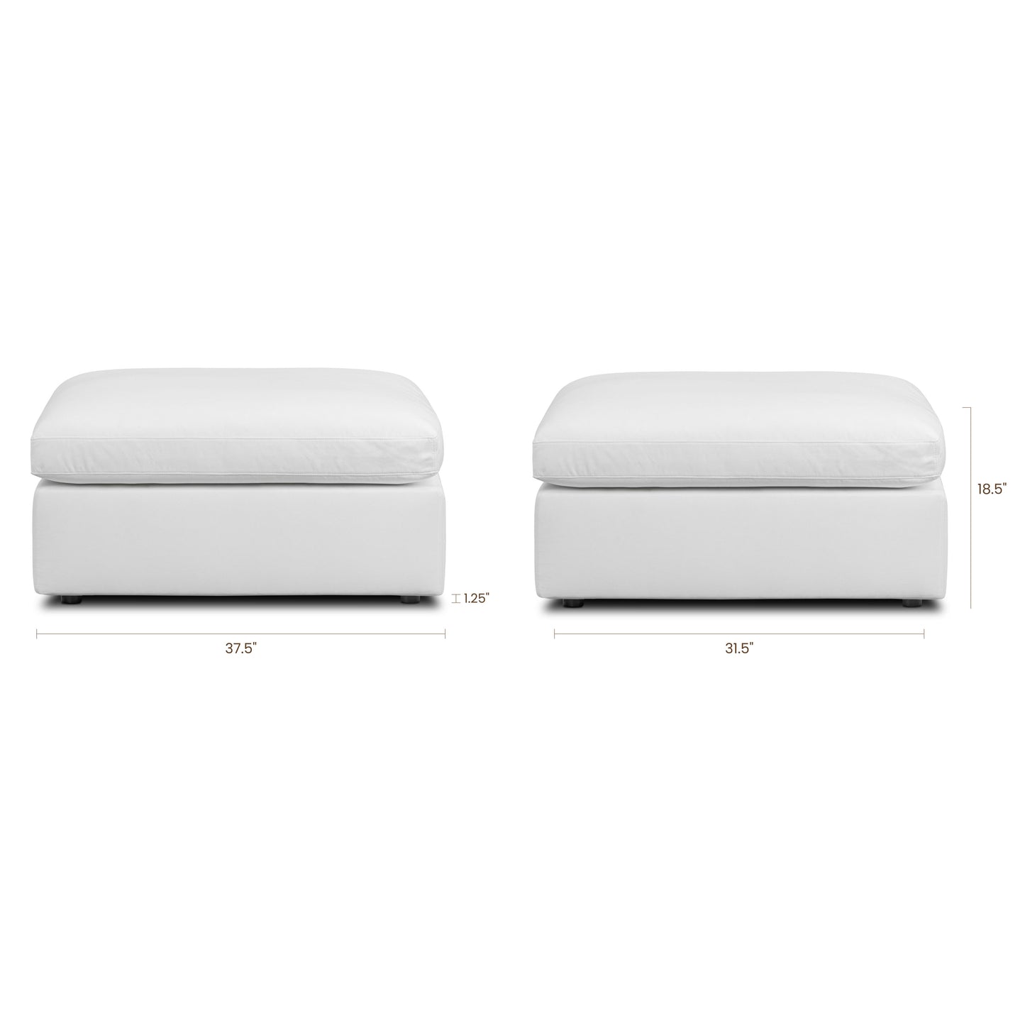 Vari Modular Ottoman | Cotton White